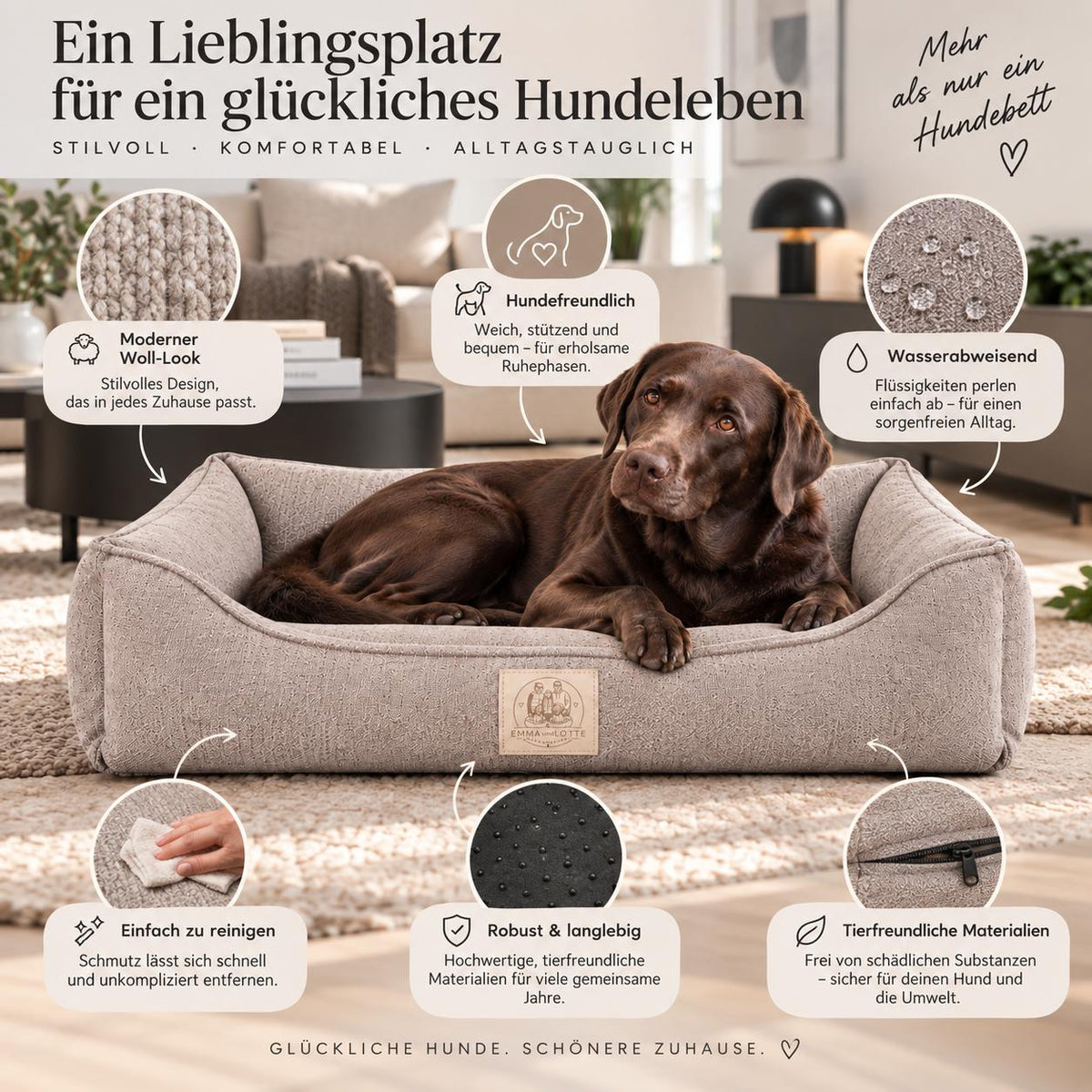 EMMA und LOTTE „Bellissimo“ orthopädisches Hundebett