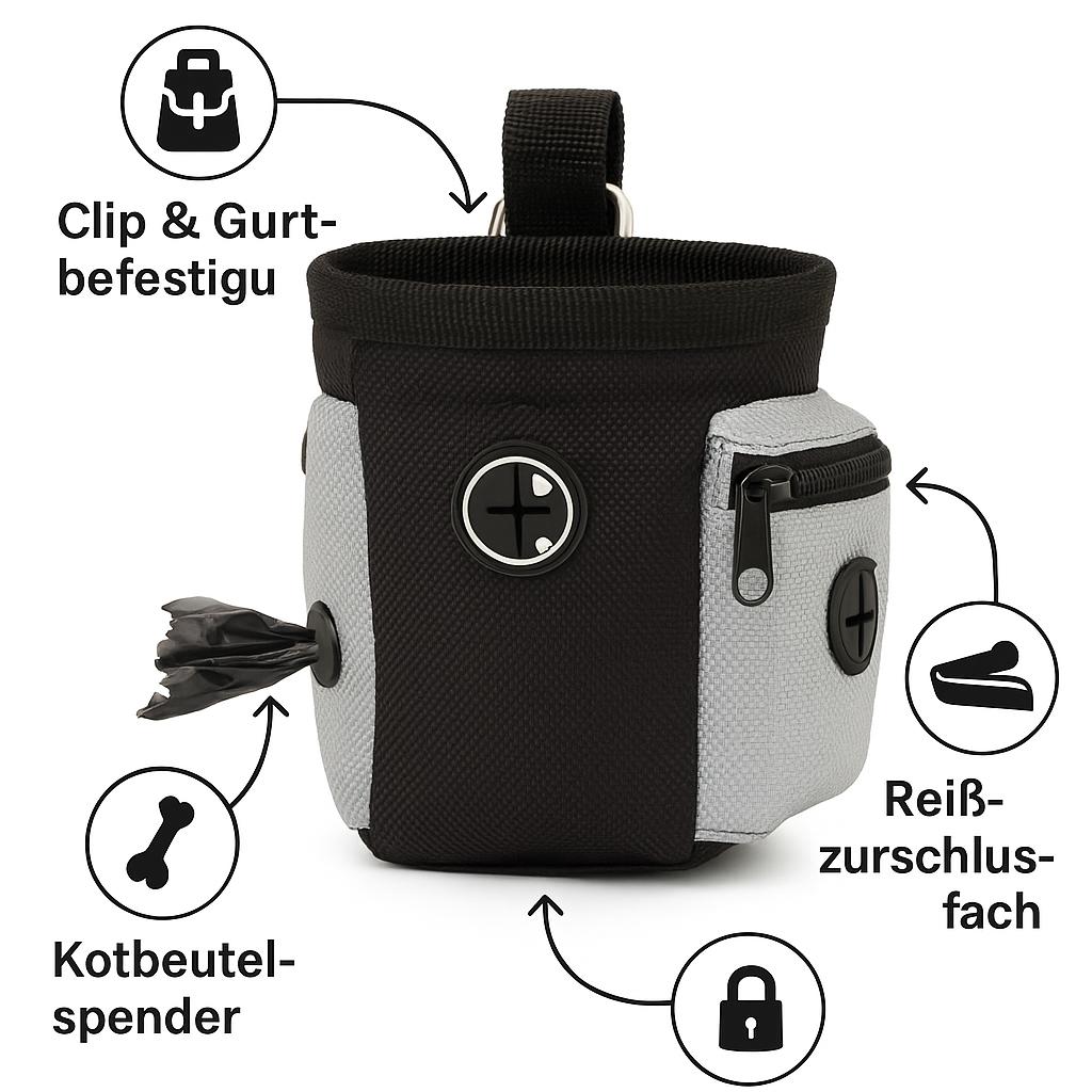 Hunde-Leckerli-Tasche mit integriertem Kotbeutelspender