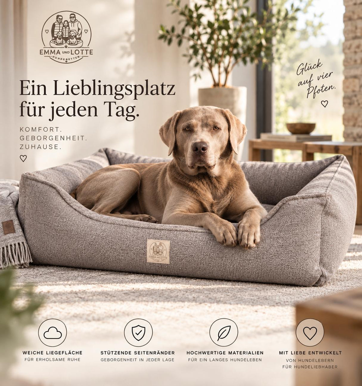 EMMA und LOTTE „Bellissimo“ orthopädisches Hundebett