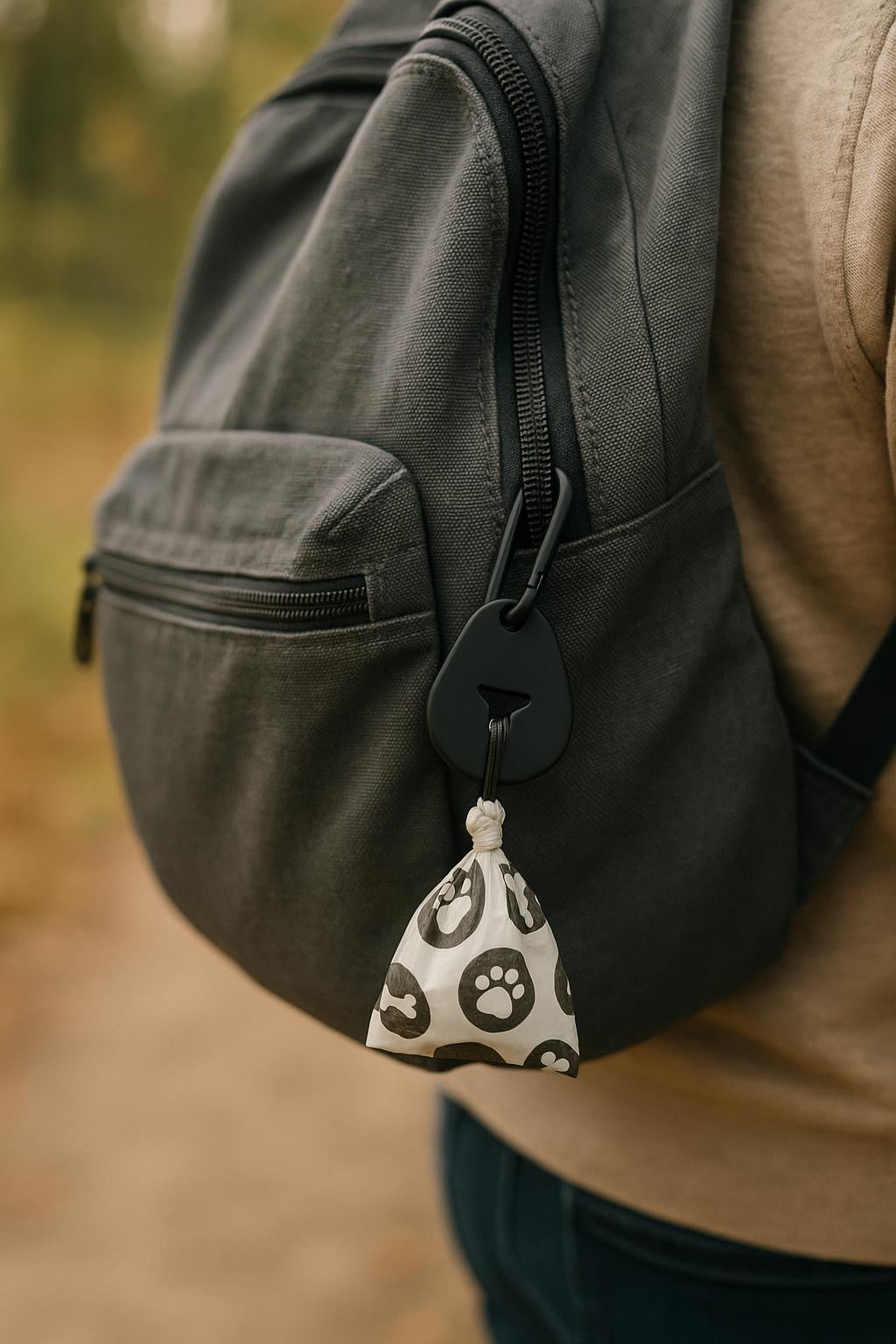 Hundekotbeutelhalter mit Clip & Spender – schwarz