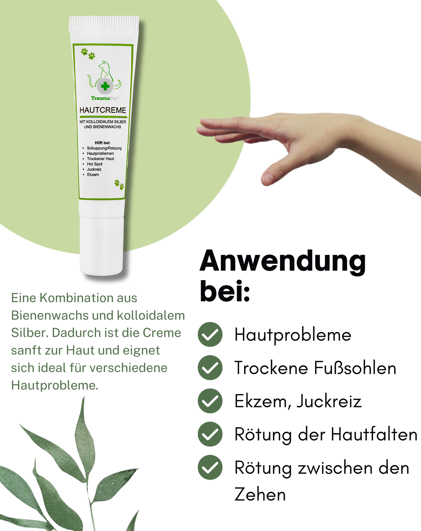 Kolloidale Hautcreme mit Silber und Bienenwachs | Für Tiere
